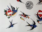 Sailor Jerry Swallow Traditional Vintage Style Tattoo Flash Sheet 11x14  1997 11