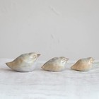 New Creative Co-op Set Of 3 Stylized Hand-painted Stoneware Birds Reactive Glaze