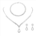 Lady Crystal Rhinestone Bridal Wedding Jewelry Necklace Earrings Set Fashion