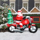 6  Long Santa Riding A Motorcycle Inflatable Christmas Lawn Outdoor Led