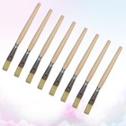 12 Pcs Oil Painting Brush Bristle Wooden Handle Baking Tool Cleaning Brush Set
