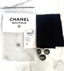 Chanel 1990s Vintage Cc Black Gold Cc  3 Buttons Jacket Original Set New Swatch