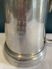 Vintage Golf Winner Hong Kong Pewter Inscribed Tankard Stein Glass Bottom 4 75   