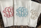 Burp Cloth Set Personalized With Initials