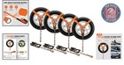 4-pack Heavy-duty 2 x120  Car Tie Down Straps With Chain Anchors   Ratchets