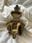Antique Victorian Cast Brass Double Match Holder Wall Mount Fireplace Match Safe