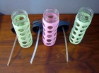 Life Factory Glass Water Bottle 16oz Lot Of 3 Pink Lime Green Straw Ln
