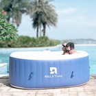 Relxtime Oval Inflatable Hot Tub 75x47 Inch Blue Portable Spa For 2 People