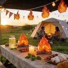 2 Set Fake Fire 12 Inch 3d Campfire Flame Decoration Paper 2 Pcs  Red