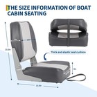 2pack Boat Seat Low Back Folding Fishing Boat Captain Chairs With Sponge Padding