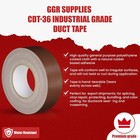 T r u  Industrial Duct Tape  Waterproof- Uv Resistant Dark Brown 4 In X 60 Yd 