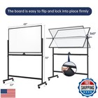 Large Dry-erase Rolling Magnetic Whiteboard - 48 X 32 Inches White Board Heig