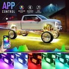 2x 3ft Spiral Rgb Led Lighted Whip Lights   12 Pods Rock Light For Atv Utv Rzr