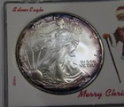American Eagle  1 Silver 1oz 999 Troy Merry Christmas Toned U s  Mint Coin            