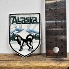 Vintage Alaska Souvenir Travel Patch W  Husky Sled Dog  Art