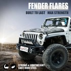 4pcs Black Textured Metal Tubular Fender Flares For 2007-2018 Jeep Wrangler Jk