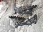 2  pair  Antique Cast Iron Wall Mount Oil Lamp Holders 
