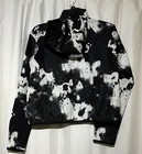 Adidas Pullover Jacket Windbreaker Hood Black White Marble Women s Medium Nwt