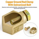 Gounengnail Copper Ground Rod Clamp  1 2- 5 8 Grounding Rods  2  Cp58