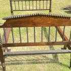 Antique Jenny Lind Spindle Spool Turned Wood Twin Bed 3 4 Size Read