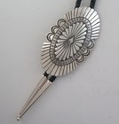Xl High Quality Sterling Silver Ornately Stamped Southwestern Bolo Tie