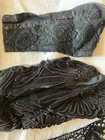 Antique French Victorian Job Lot 5     2 Sleeves  Lace   Beaded Trim  Black Silk F