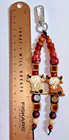 Brown Highland Cow Beaded Bag keychain Charm Apprx  6 5  Long