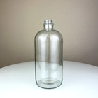 Clear Glass Empty Decorative Bottle Round Craft Decor Flower Vase Centerpiece