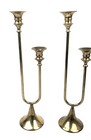 Vintage Pair Of Silvestri Brass Double Candle Holder Candlesticks