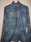 Nike Pro Women s Shirt Large Long Sleeve Hyperwarm Dri Fit 1 2 Zip Mock Blue