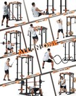 Power Cage Power Rack W  Cable Crossover System 2000lbs Squat Rack Lat Pull Down