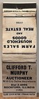 Clifford T Murphy Auctioneer Rockford Il Illinois Vintage Matchbook Cover