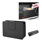 Car Trash Can  Leather Magentic Vehicle Garbage Organizer With One Roll Black