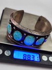 Huge 88 31g Antique 1940s Navajo Turquoise Sterling Silver Cuff Bracelet Heavy