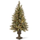 National Tree 5  Glittery Bristle Pine Entrance  150 Lights  Dbl Glitter  Green