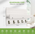 Key Holder Wall Mount  Rustic Key Hooks For Wall With Shelf For Mail Organizer 