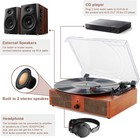 Vinyl Record Player Bluetooth Vintage 3-speed Portable Turntables With Built-in 