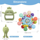2 Pack Baby Teething Toys 0-6 6-12 Months  Multi-functional Food Grade Silicone