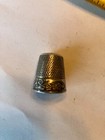 Antique Waite Thresher Sterling Silver Thimble  Flowers   Leaf Scroll  Sz 10 4gr