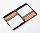 Classic Vintage Metal Cigarette Case storage Box  Can Hold 100   s 20pcs  black 