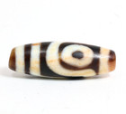 Tibetan Two-eye Ruyi Dzi Bead  Full Cinnabar Agate Amulet    handmade In Taiwan
