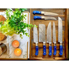 Full Tang Handmade Forged Damascus Steel Chef Knife Set Kitchen Knives Set 1284