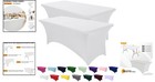 Classic White Spandex Table Covers - 2 Pack  6ft  Perfect For Banquets   Parties