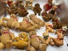 Vintage Flocked Teddy Bear Lot Huge Set Of 20