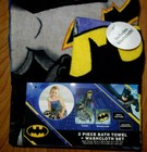 Dc Comics Batman 2-piece Kids Hooded Bath Towel wash Cloth Set 100  Cotton