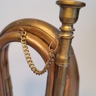Military Bugle Vintage Brass Copper Signal Horn Collectible  See Description 