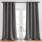Grey Blackout Curtains - Thermal Insulated Grommet Drapes 96in Long  2 Panels
