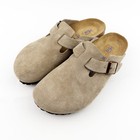 Birkenstock Boston Soft Footbed Suede Clog Taupe Unisex Shoes Have Narrow wide