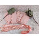16 Pc Blush Pink Chiffon Chair Sash Set Wedding Decor Eucalyptus Ribbon - New