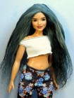 Barbie Doll Wig Size 4 Tibetan Lamb Mohair Ooak Custom  66 Moss Green